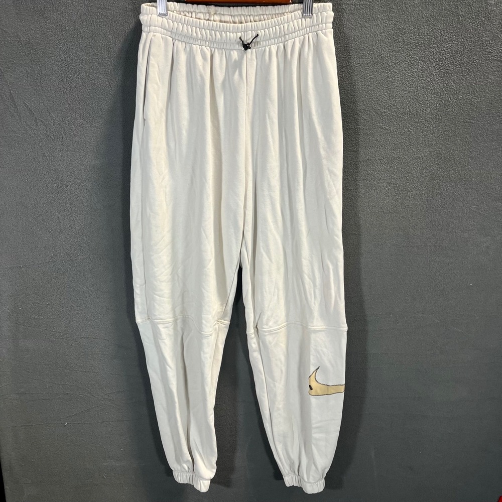 Nike Sportswear Essential French Terry Joggers Sail White Tan Swoosh XS